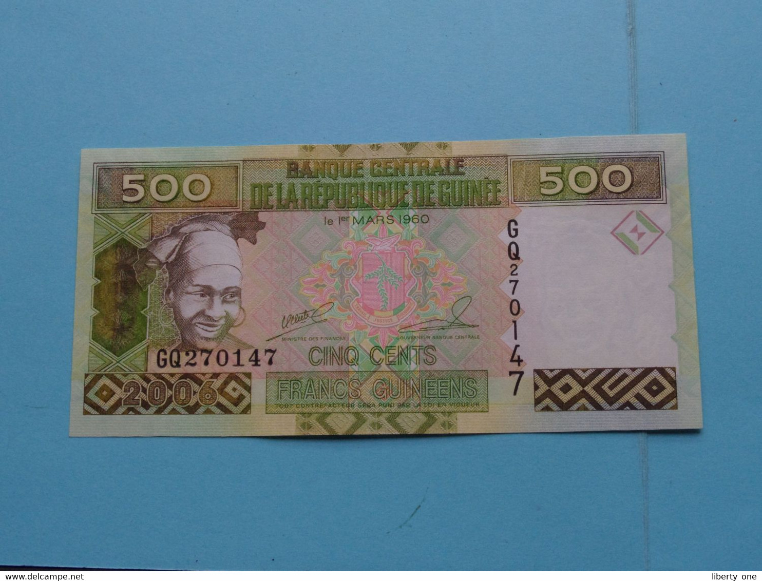 500 Cents Francs Guinéens (2006) Banque Centrale De La République Guinée ( For Grade, Please See Photo ) UNC ! - Guinea