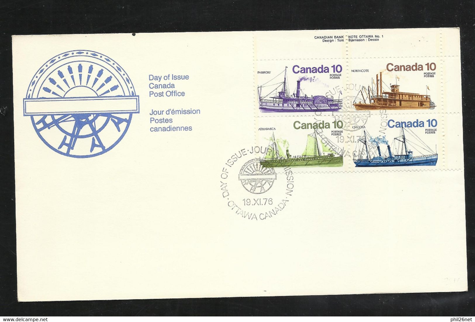 Canada Lettre Premier Jour FDC Ottawa  19/061976 Bloc N°618 à 621 Navires Des Lacs Canadiens B/TB Voir Scan Soldé ! ! ! - 1971-1980