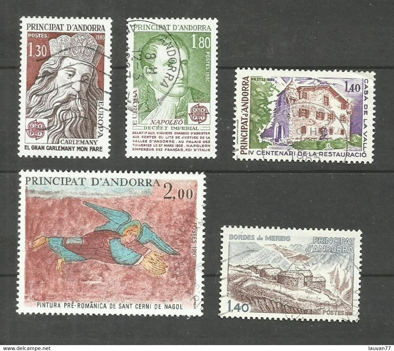 Andorre Français N°284, 285, 289 à 291 Cote 4€ - Oblitérés