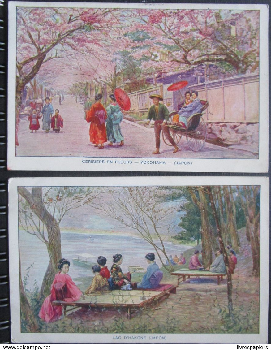 Japon Lot 2 Cpa Illustrées - Other & Unclassified