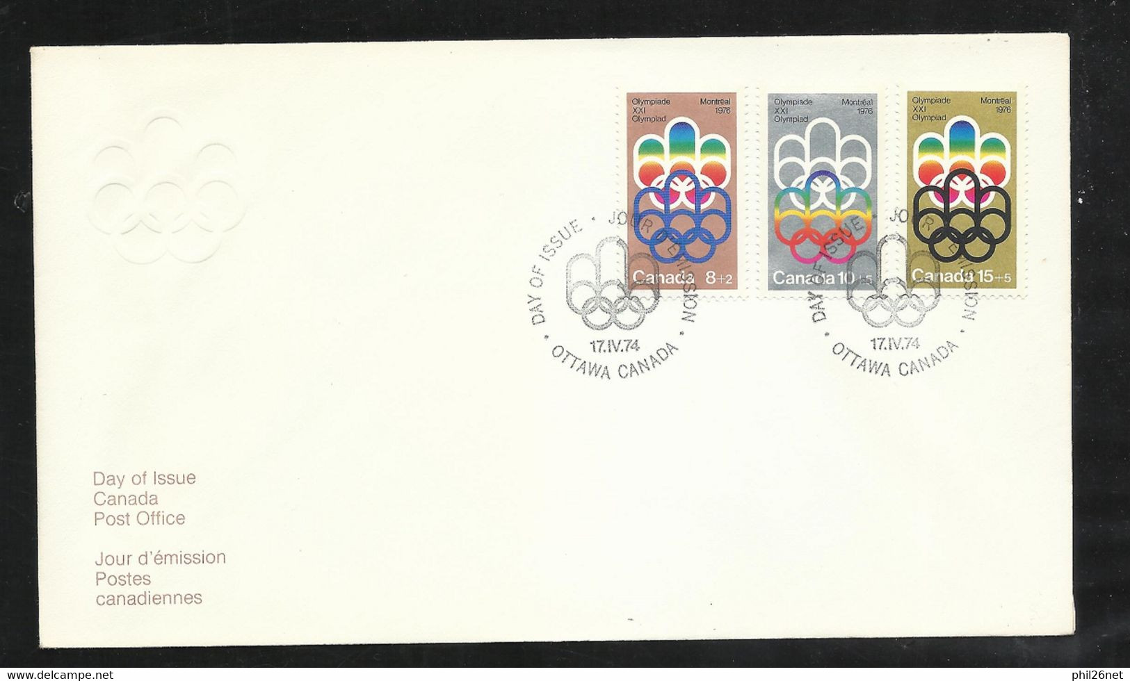 Canada Lettre Premier Jour FDC Ottawa Le 17/04/1974série N° 530 à 532 J.O. De Montréal  B/TB Voir Scan Soldé ! ! ! - 1971-1980