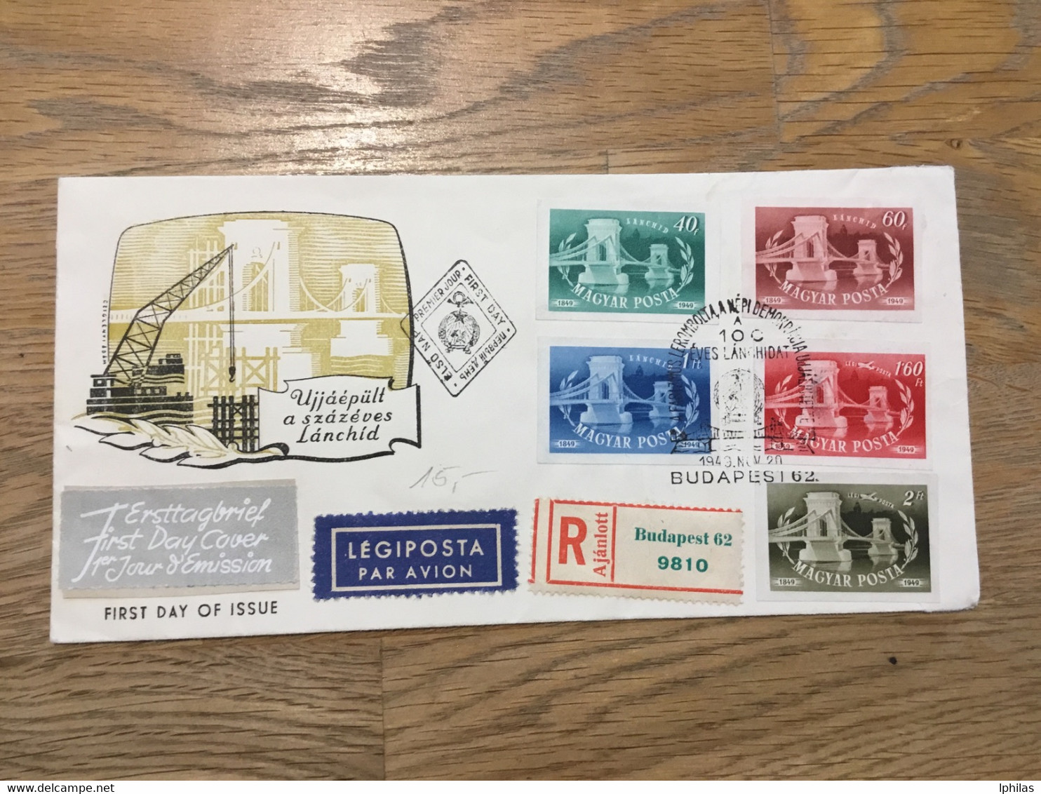 Ungarn Kettenbrücke Budapest 1962  Geschnitten  FDC Top!!! - Briefe U. Dokumente