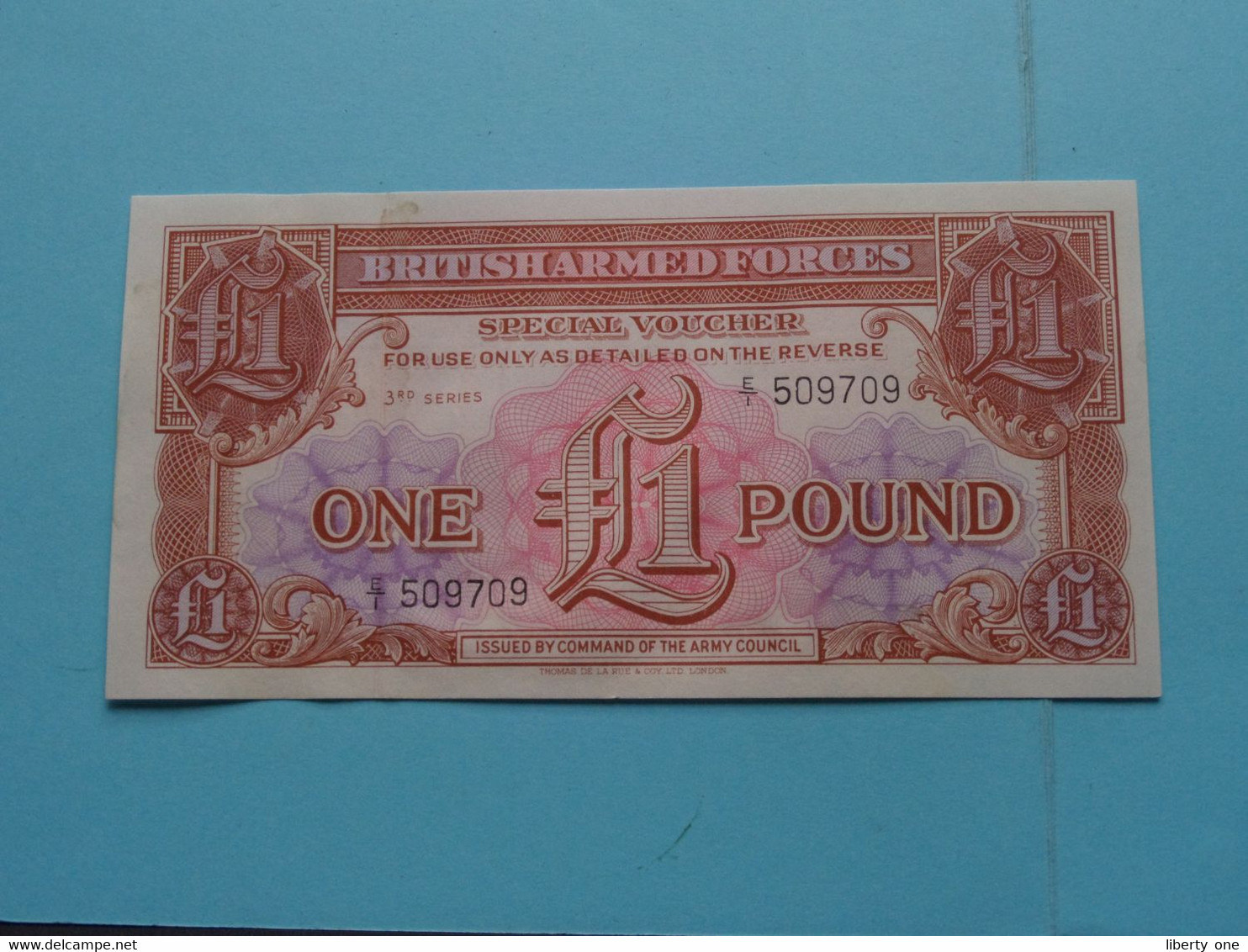 1 One POUND - British Armed Forces / Special Voucher - 3rd Series E-I 509709 ( Voir / See > Scans ) ! - Autorità Militare Britannica