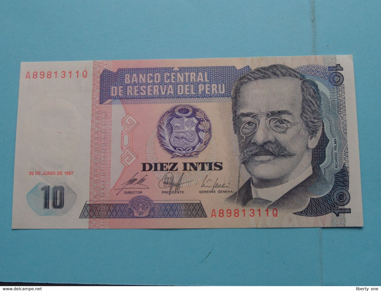 10 Diez Intis ( 26 De Junio 1987 - A8981311Q ) PERU ( For Grade, Please See Photo ) UNC ! - Perù