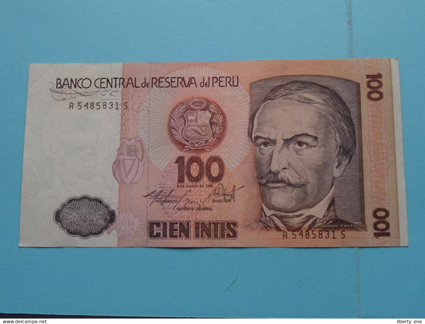 100 Cien Intis ( 1986 - A 5485831 S ) PERU ( For Grade, Please See Photo ) UNC ! - Perù