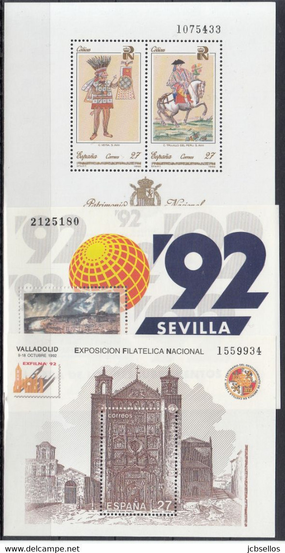 ESPAÑA 1992 Nº 3152/3236 COMPLETO NUEVO,31 SELLOS,11 HB,2 MP - Años Completos