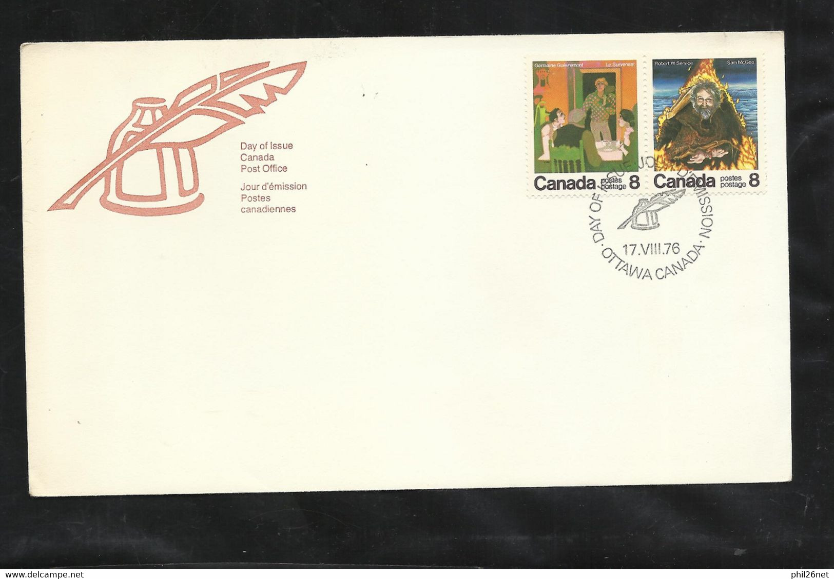 Canada Lettre Premier Jour FDC Ottawa Le 17/08/1976  N°608 Et 609 écrivains Canadiens    TB Voir Scan Soldé ! ! ! - 1971-1980