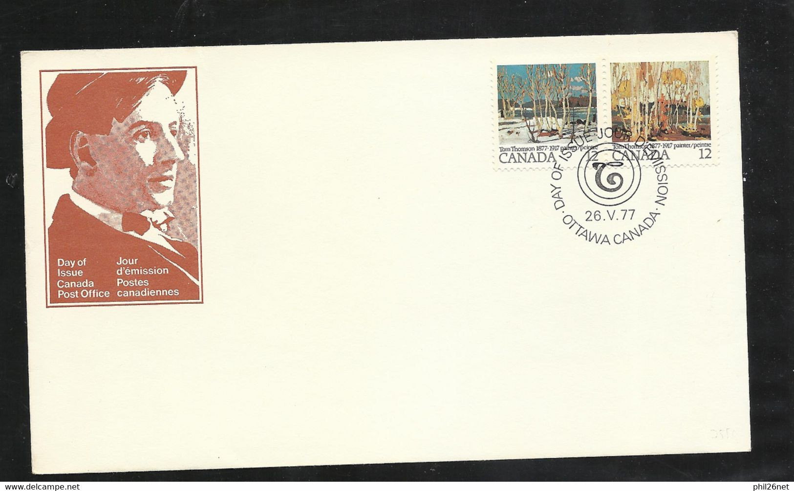 Canada Lettre Premier Jour FDC Ottawa  26/05/1977  N°632 Et 633  100 Ans Du Peintre Tom Thomson TB Voir Scan Soldé ! ! ! - 1971-1980