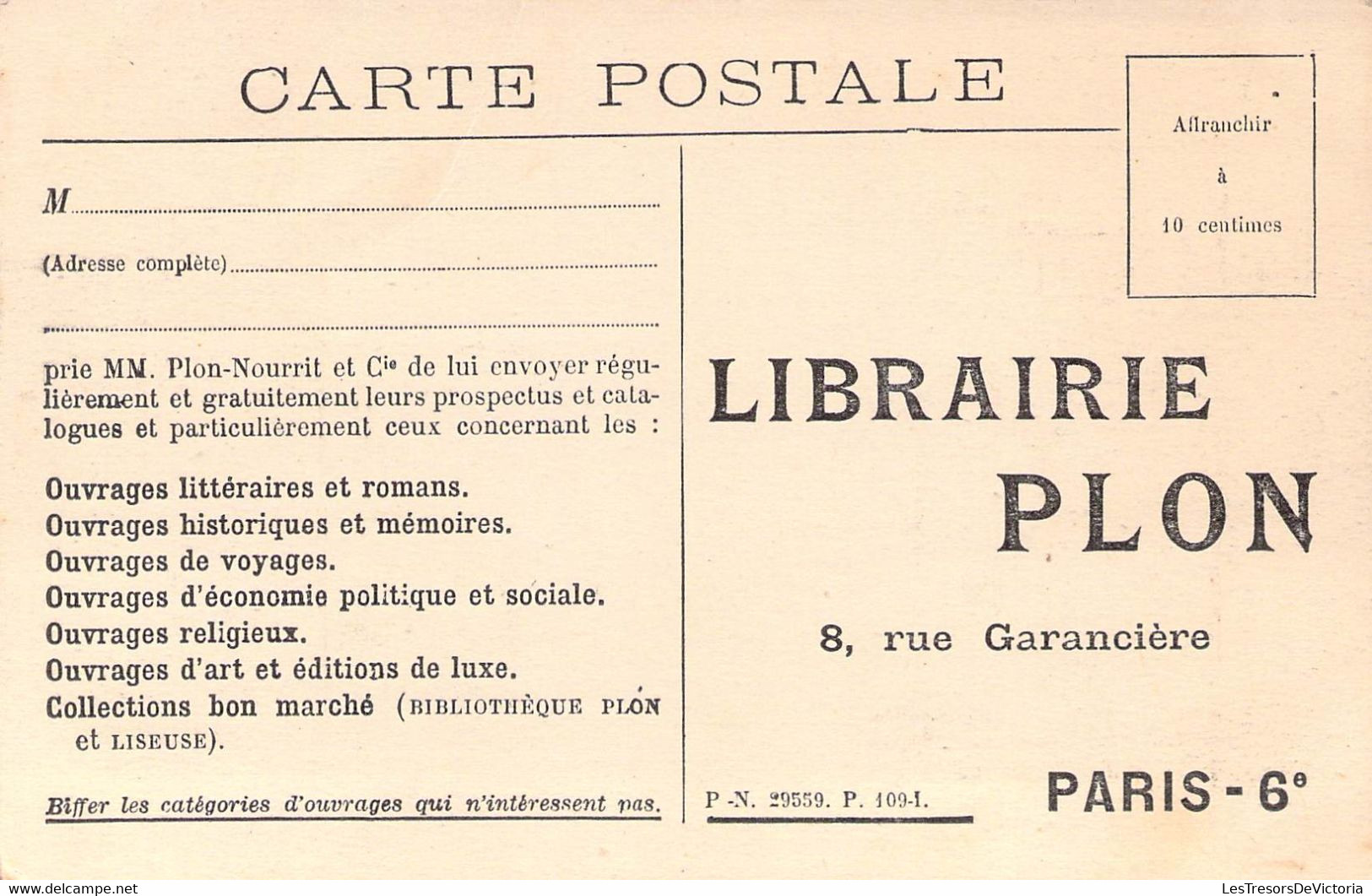 CPA Thèmes - Métiers - Imprimerie Plon - Ateliers De Machines à Imprimer - Librairie - Paris 6e - Animée - Sonstige & Ohne Zuordnung