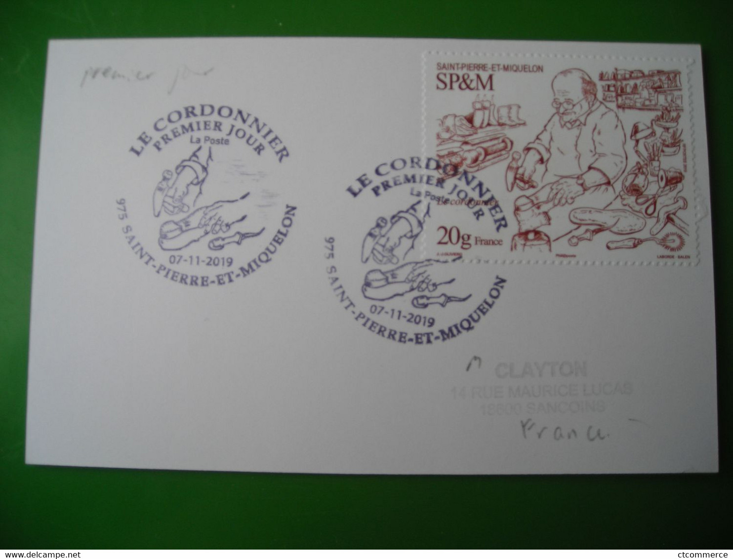 St Pierre & Miquelon, FDC Le Cordonnier - FDC