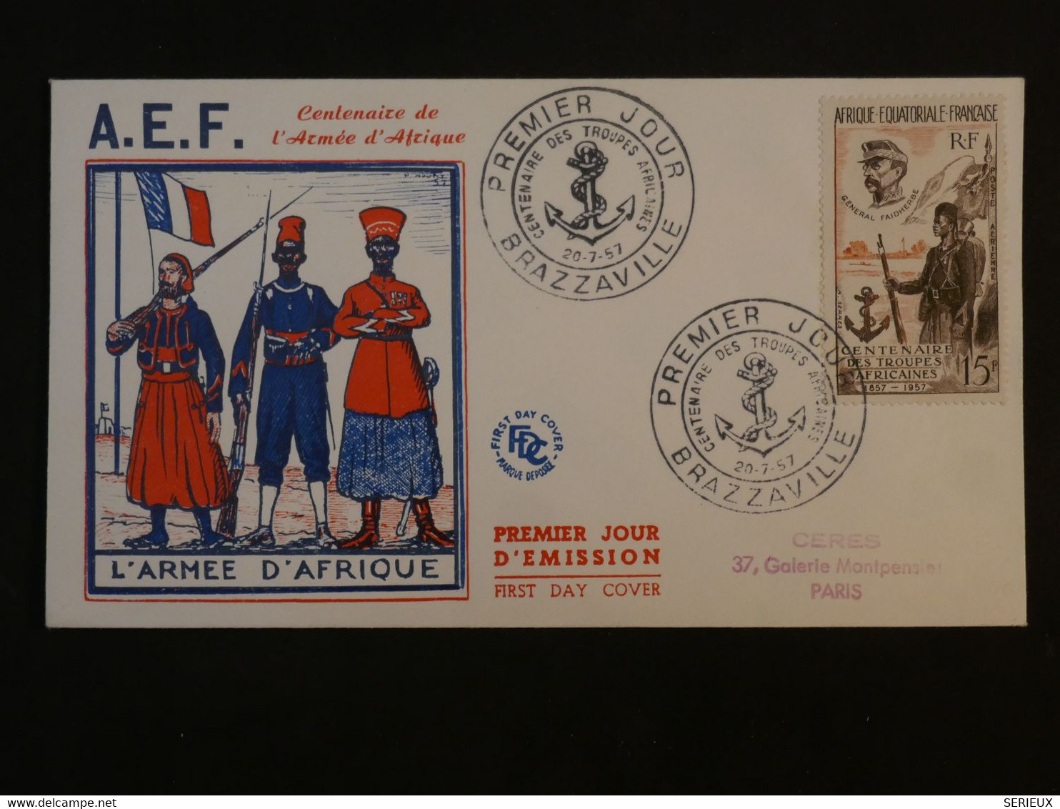 BK16 AEF    BELLE LETTRE FDC 1957 BRAZZAVILLE A PARIS FRANCE  +SURCHAGES  +AFFR. IFOISONNANT - Cartas & Documentos