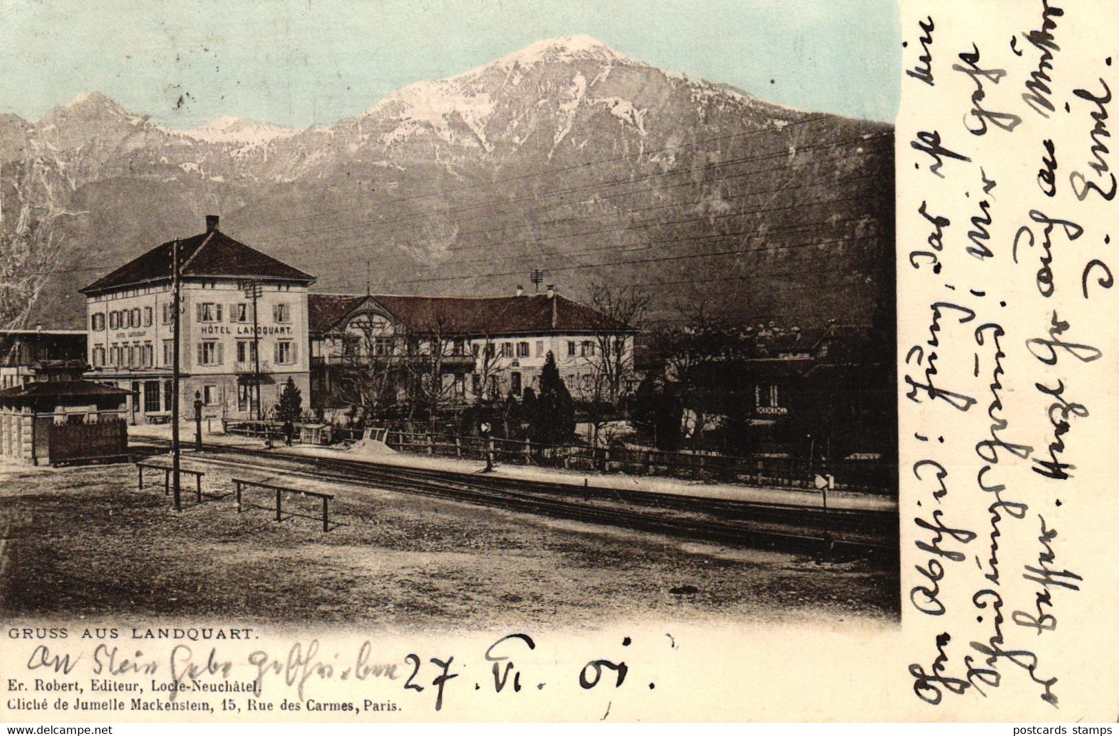 Landquart, Hotel, Bahnschienen, 1901 - Landquart