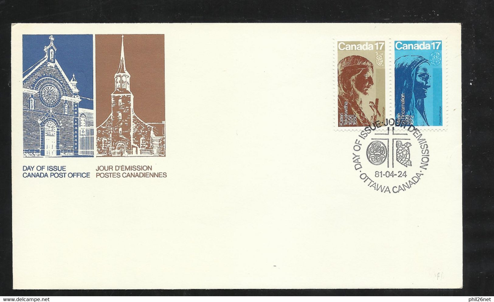 Canada Lettre Premier Jour FDC Ottawa Le 24/04/1981 Paire N°764/65 Béatification De Religieuses B/TB Voir Scan Soldé ! ! - 1981-1990