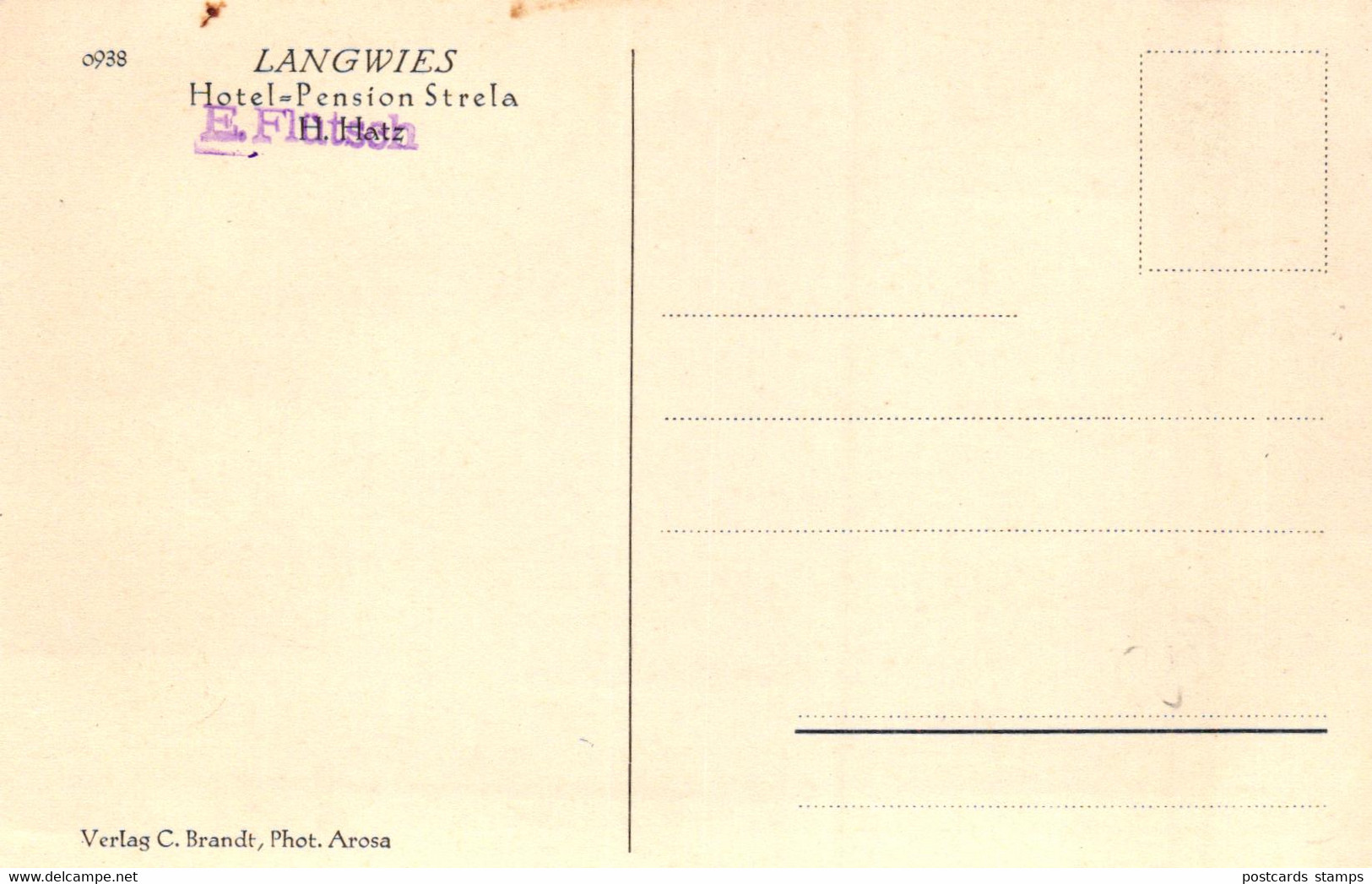 Langwies, Hotel-Pension Strela, Ca. 30er Jahre - Langwies