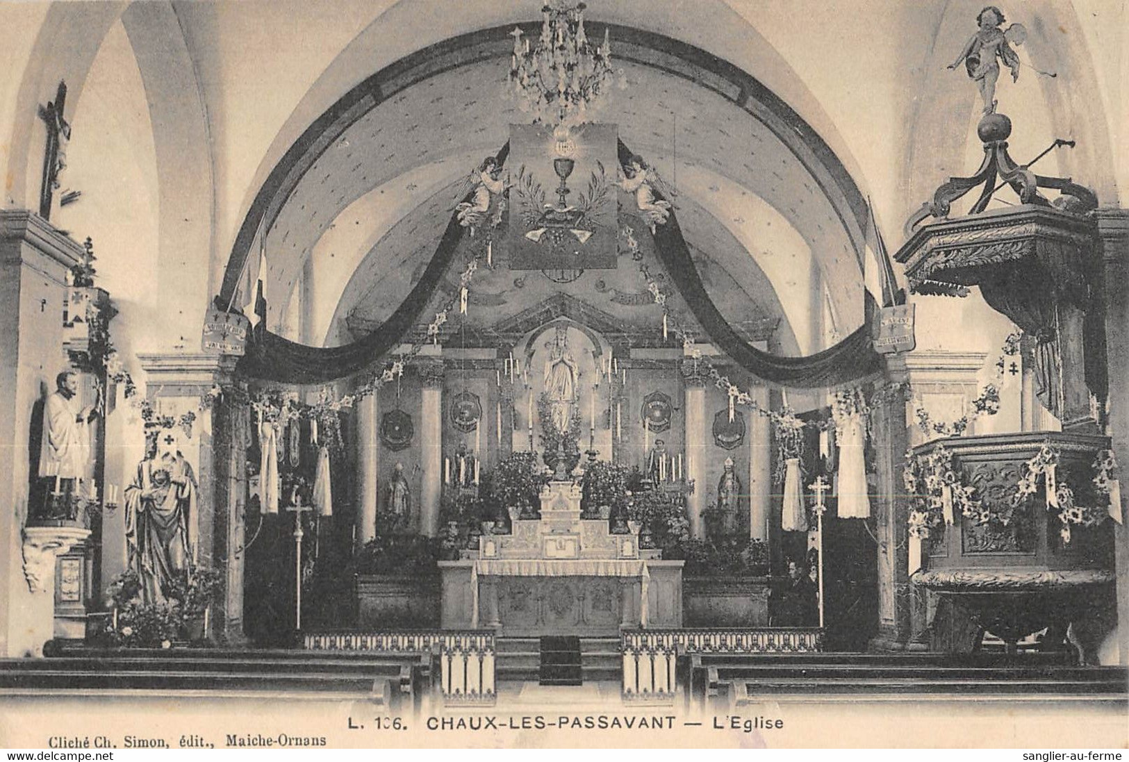 CPA 25 CHAUX LES PASSAVANT L'EGLISE (cliché Rare - Otros & Sin Clasificación