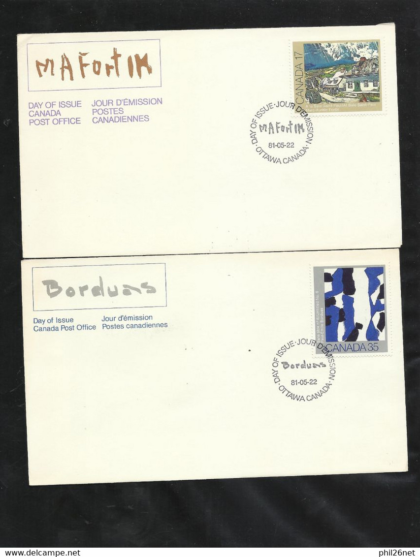 Canada 2 Lettres Premier Jour FDC Ottawa Le 22/05/1981 N° 767 Et 768 Peintures Borduas Et Fortin B/TB Voir Scan Soldé !! - 1981-1990