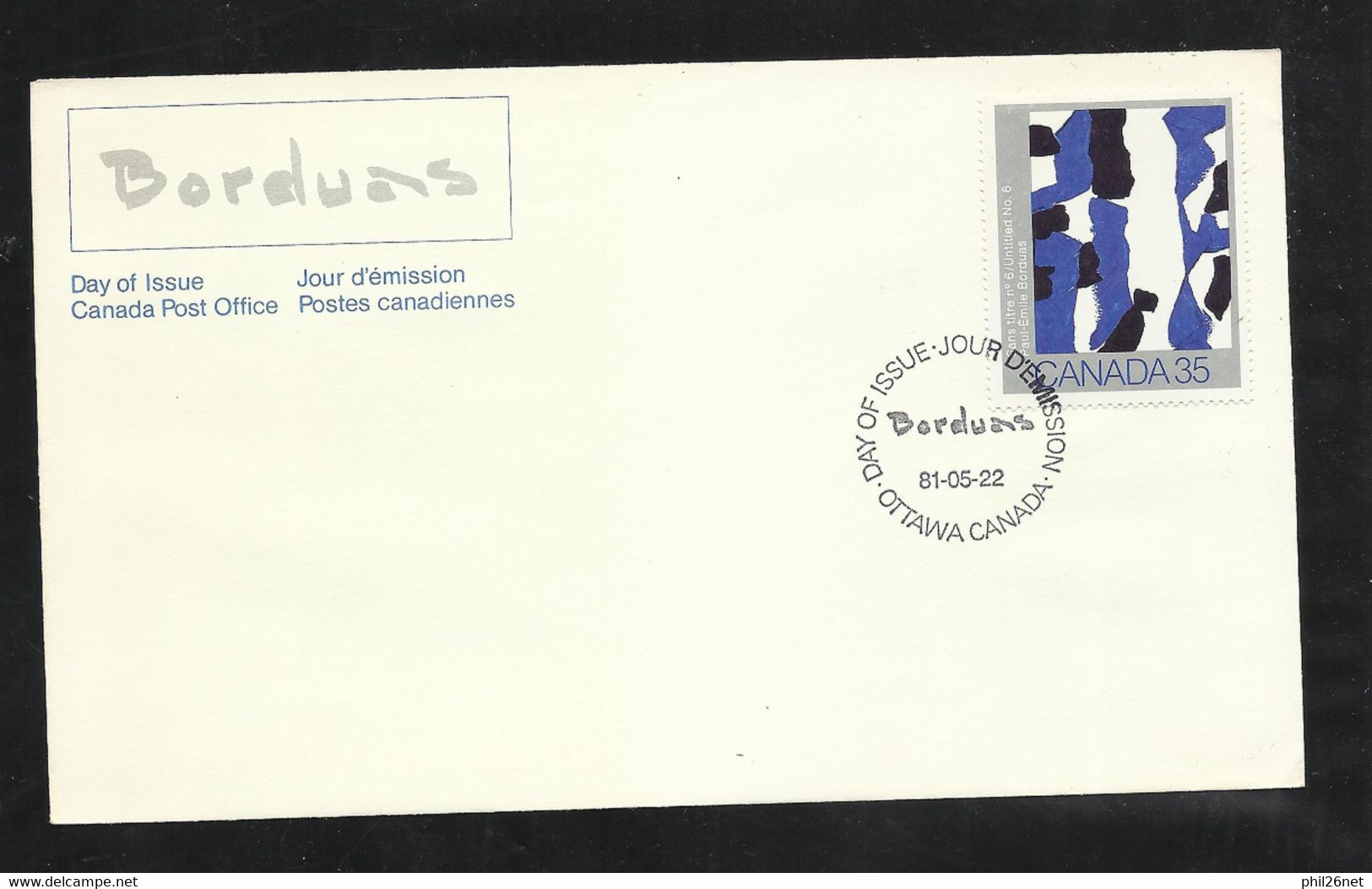 Canada  Lettre Premier Jour FDC Ottawa Le 22/05/1981 N°  768 Peinture  Paul Emile Borduas  B/TB Voir Scan Soldé !! - 1981-1990