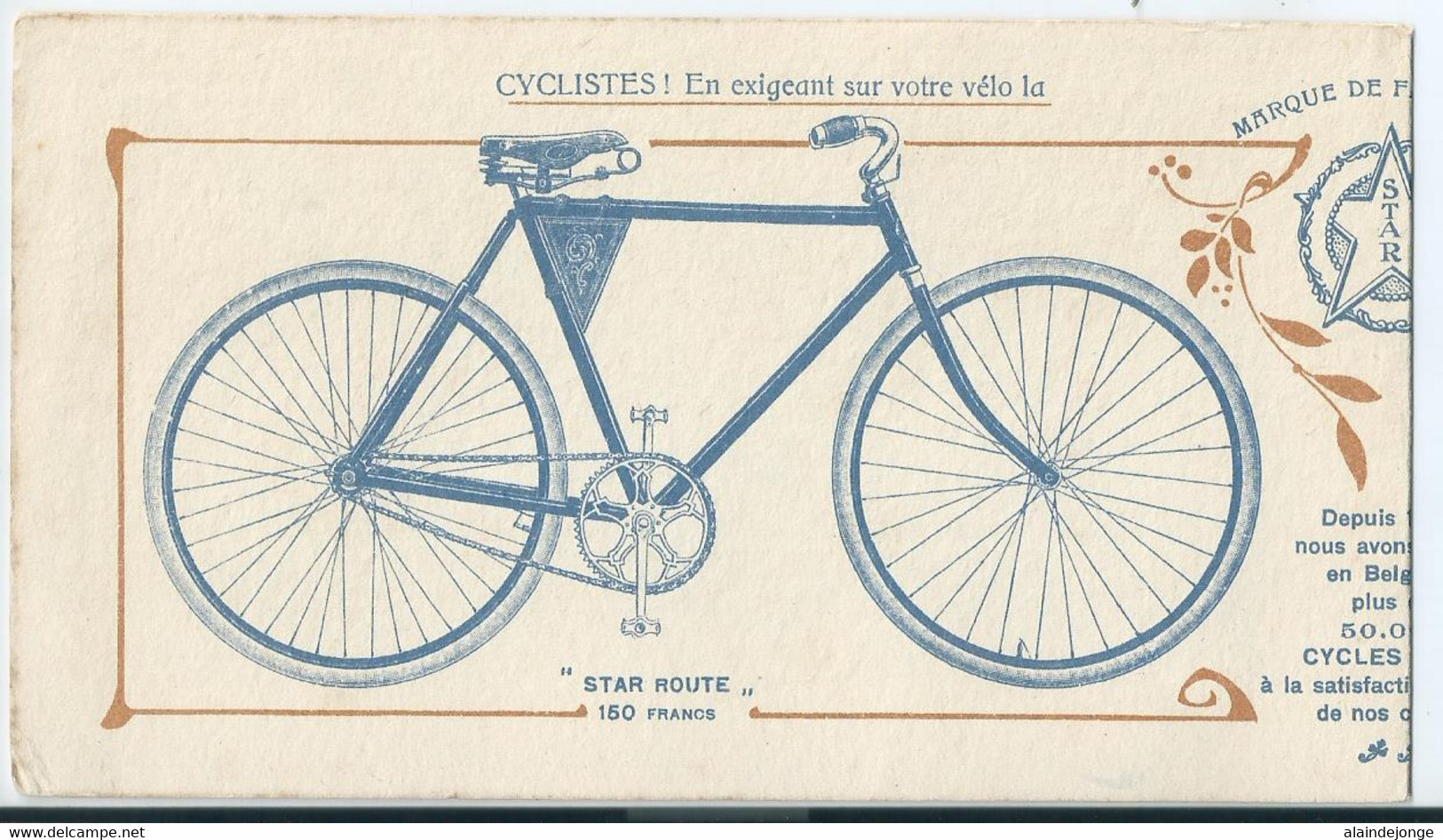 Cycles Star - Lummerzheim & Co. - Constructeurs Brevetés Liège - Werbepostkarten