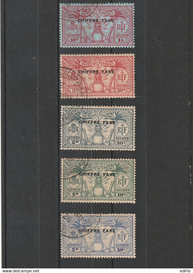 /// FRANCE ////    NOUVELLES HEBRIDES --- N° 1 à 5 --- Timbre Taxe Côte 37.50€ - Used Stamps