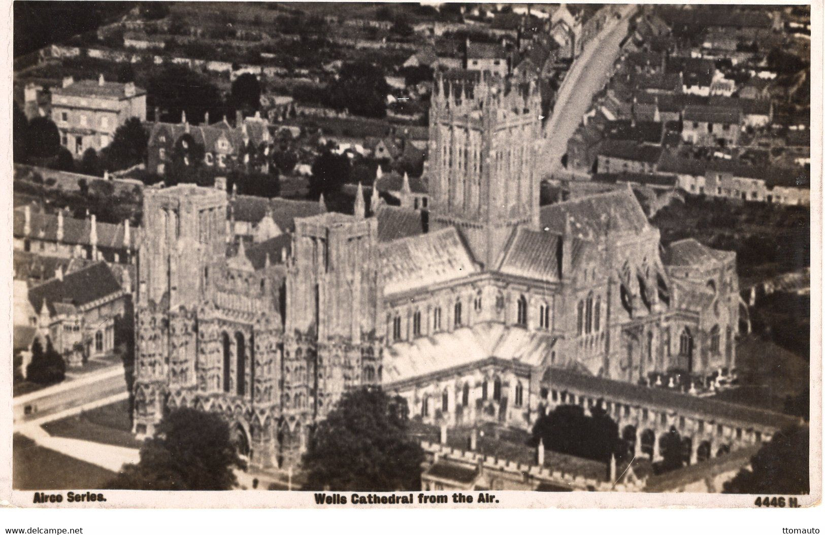 Wells  -  The Cathedral From The Air -  Old Postcard - CPA - Wells