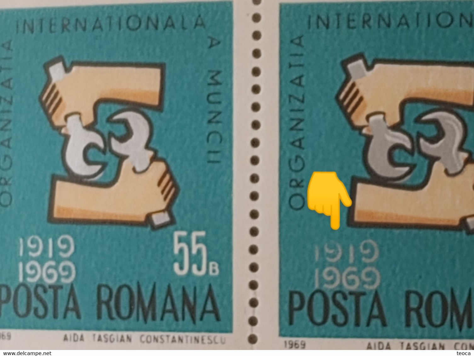 Stamps Romania 1968 # Mi 2763 Printed With Broken Numbers 1.9.  , Paar, Unused - Errors, Freaks & Oddities (EFO)