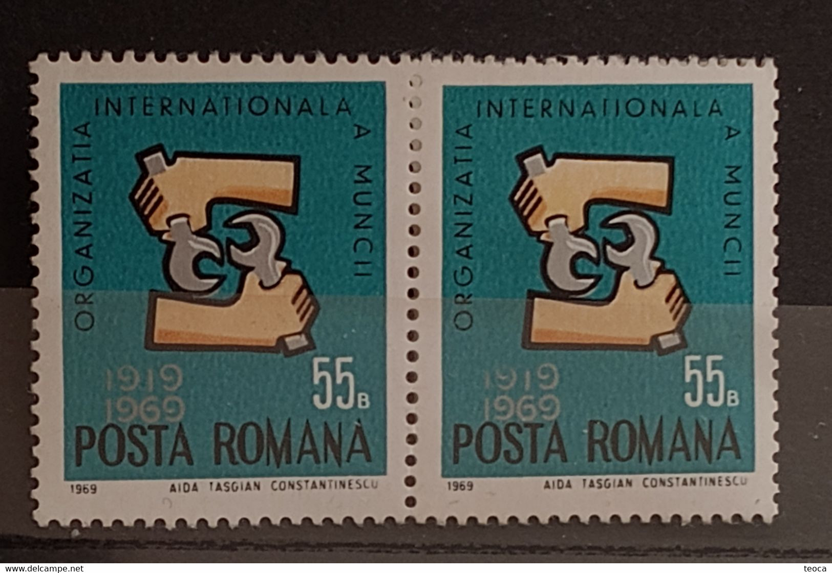 Stamps Romania 1968 # Mi 2763 Printed With Broken Numbers 1.9.  , Paar, Unused - Errors, Freaks & Oddities (EFO)