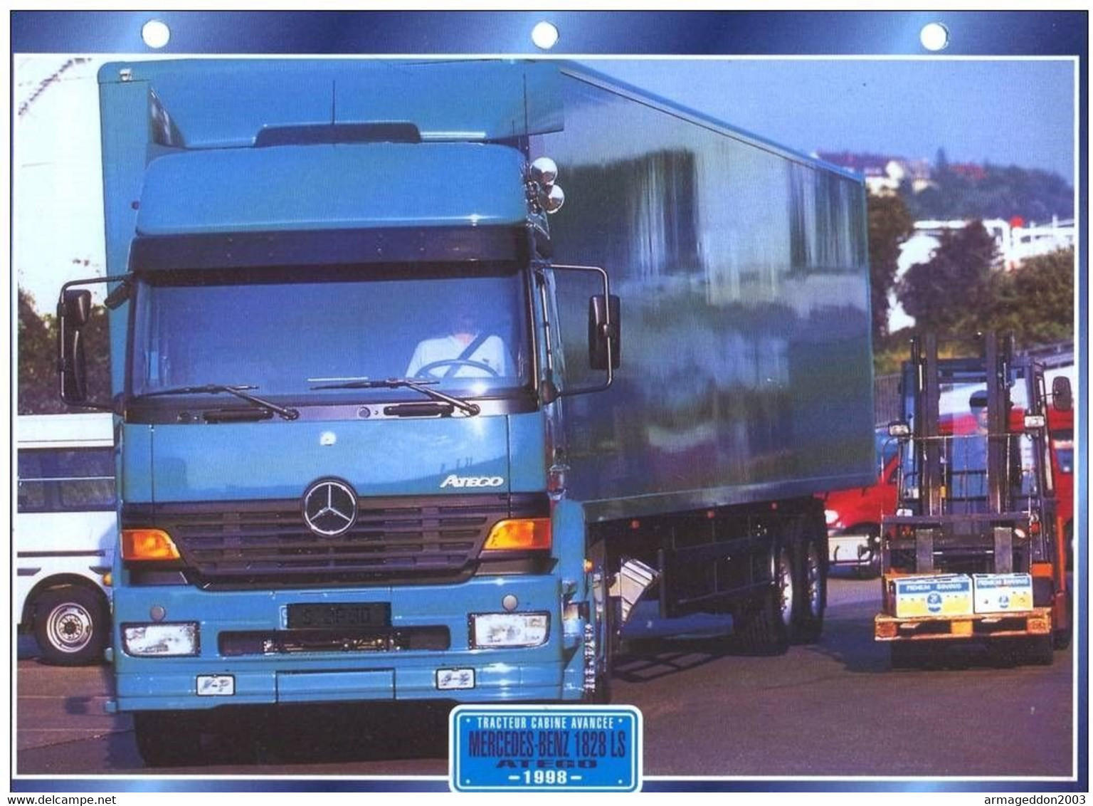 C2/ FICHE CARTONNE CAMION SERIE TRACTEUR CABINE ALLEMAGNE 1998 MERCEDES 1828 LS - Camions