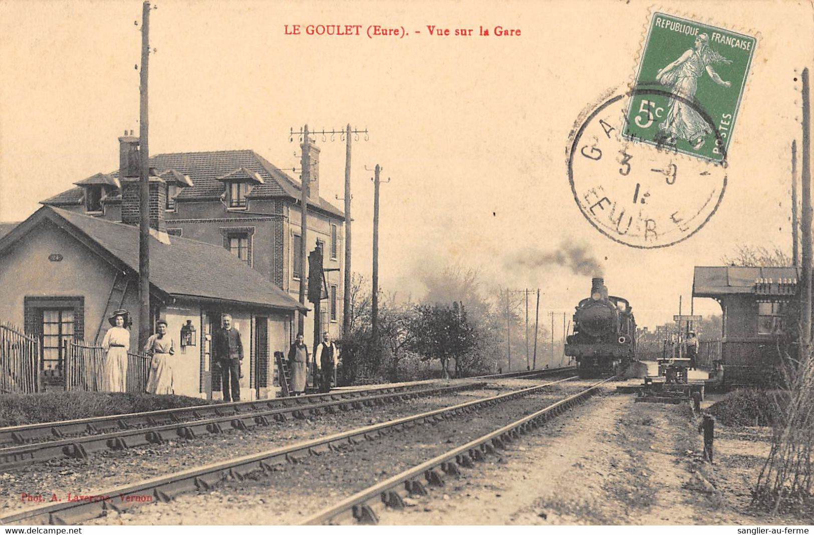 CPA 27 LE GOULET VUE SUR LA GARE TRAIN - Sonstige & Ohne Zuordnung