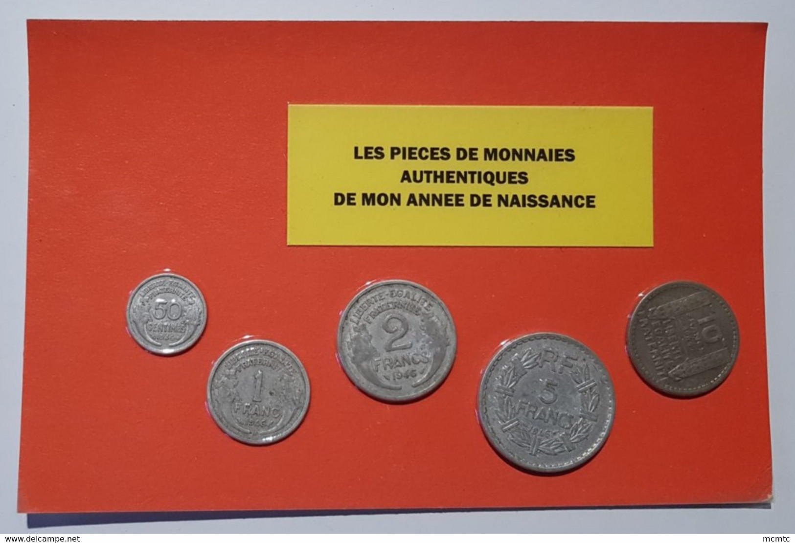 5 Pièces De Monnaies Authentiques  Sous Blister  De Votre Année De Naissance 1946 ( Idée Cadeau ) - Sonstige & Ohne Zuordnung