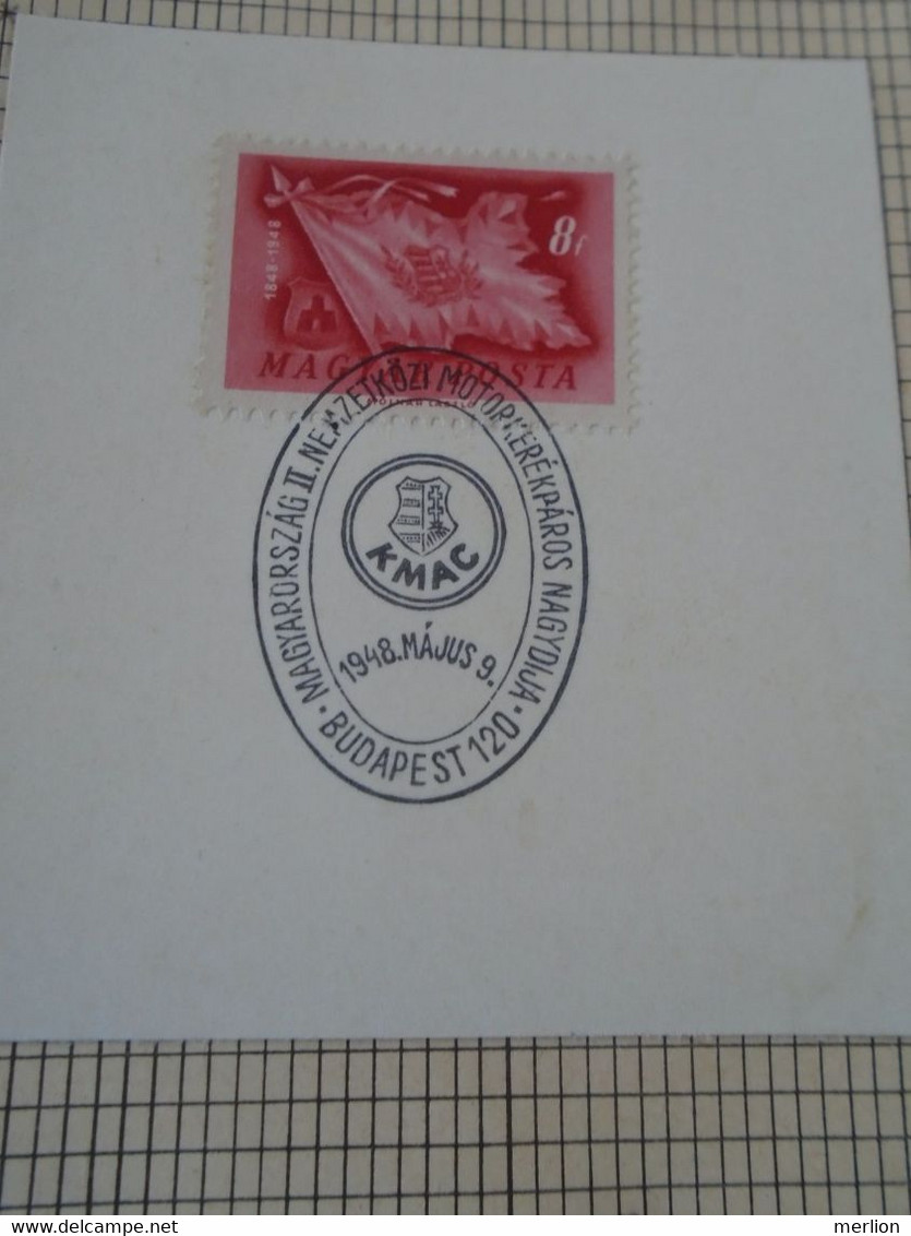 ZA414.23  Hungary - Special Postmark  1948  Budapest KMAC   Motorkerékpáros  Nagydíj - Grand Prix Moto Motorcycle - Poststempel (Marcophilie)