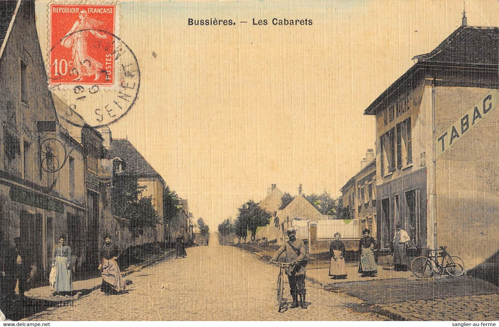 CPA 77 BUSSIERES LES CABARETS (cpa Toilée - Autres & Non Classés