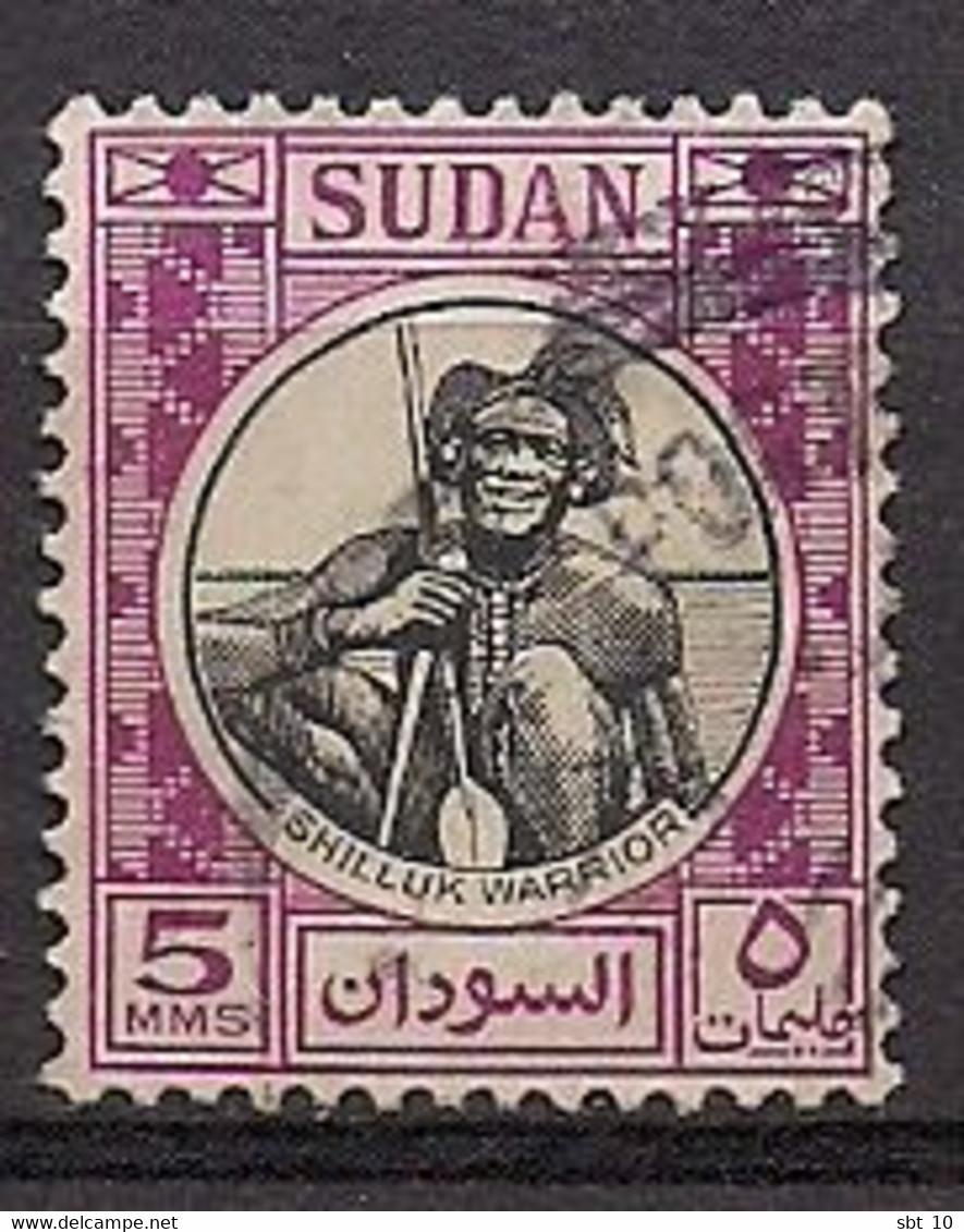 Sudan 1951 - Shilluk Warrior Scott#102 - Used - Soudan (1954-...)