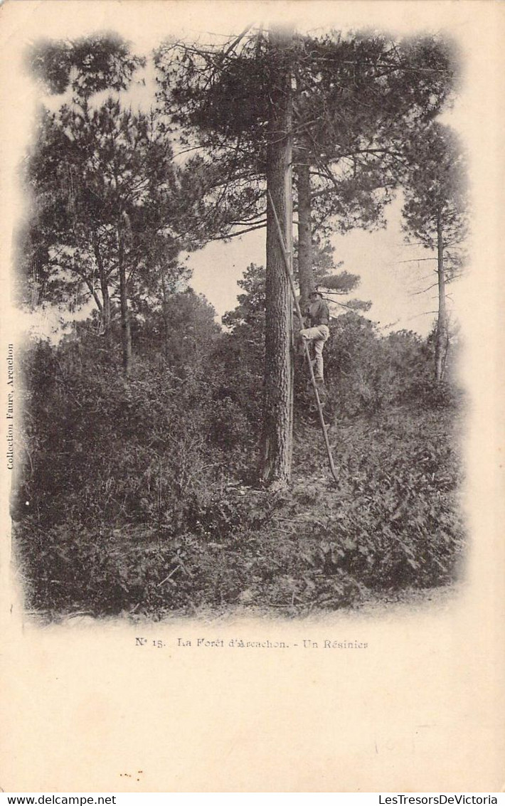 CPA Thèmes - Agriculture - La Forêt D'Arcachon - Un Résinier - Collection Faure - Dos Non Divisé - Animée - Arbre - Landwirtschaftl. Anbau