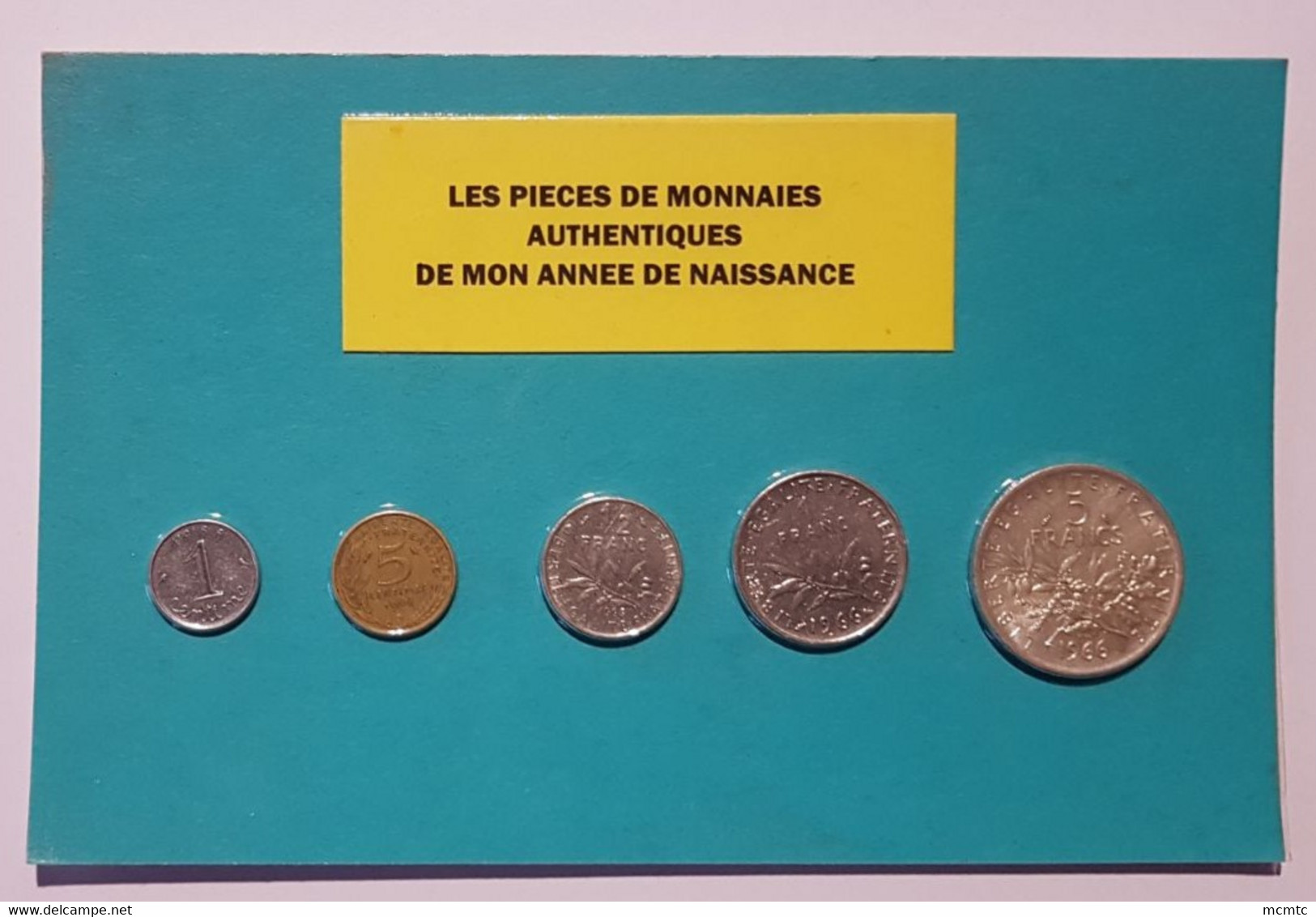 5 Pièces De Monnaies Authentiques (dont 1 De 5f En Argent) Sous Blister De Votre Année De Naissance 1966 ( Idée Cadeau ) - Autres & Non Classés