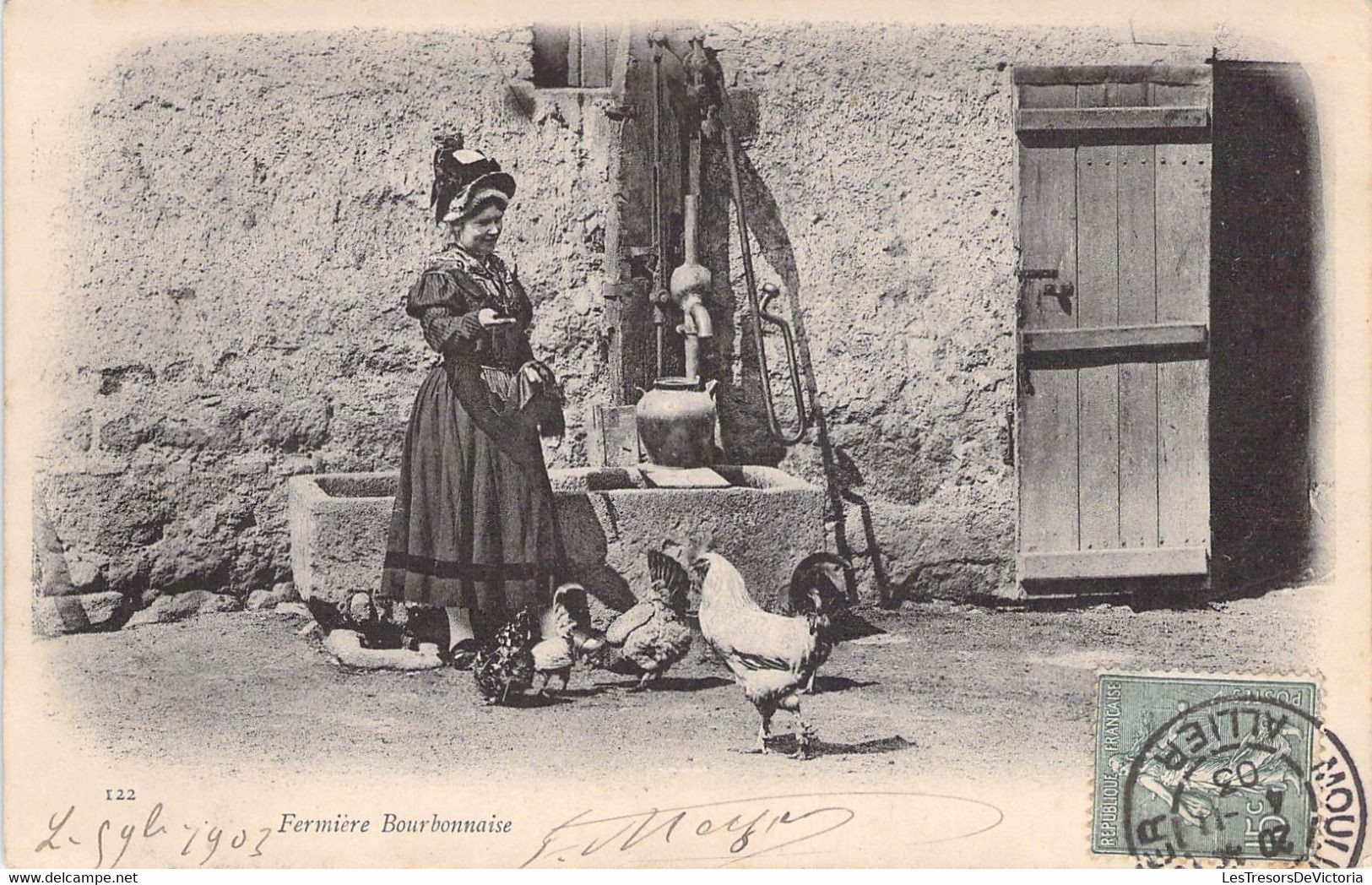 CPA Agriculture - Fermière Bourbonnaise - Oblitérée Allier 1903 - Dos Non Divissé - Etabl. Phot. De Neurdein Frères - Farms