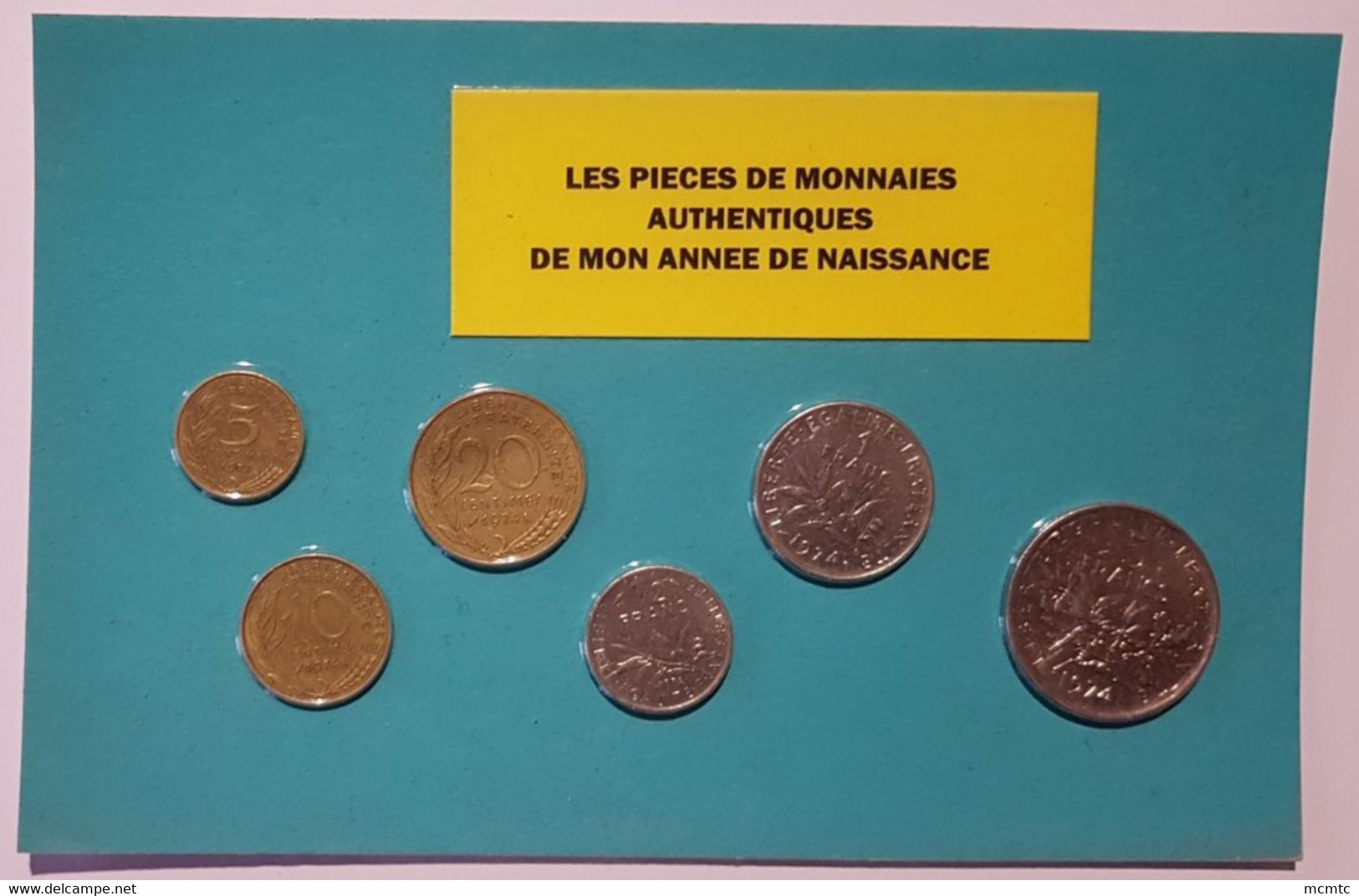 6 Pièces De Monnaies Authentiques  Sous Blister De Votre Année De Naissance 1974 ( Idée Cadeau ) - Autres & Non Classés
