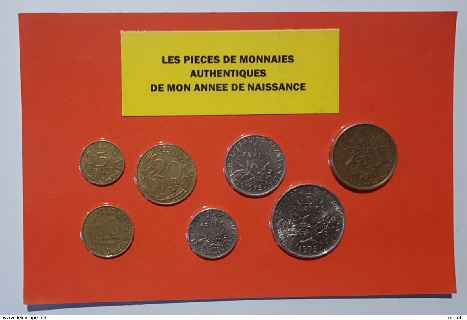 7 Pièces De Monnaies Authentiques  Sous Blister De Votre Année De Naissance 1975 ( Idée Cadeau ) - Otros & Sin Clasificación