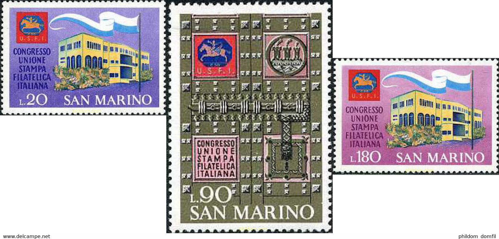 140896 MNH SAN MARINO 1971 CONGRESO DE LA UNION DE LA POSESION FILATELICA ITALIANA - Gebraucht