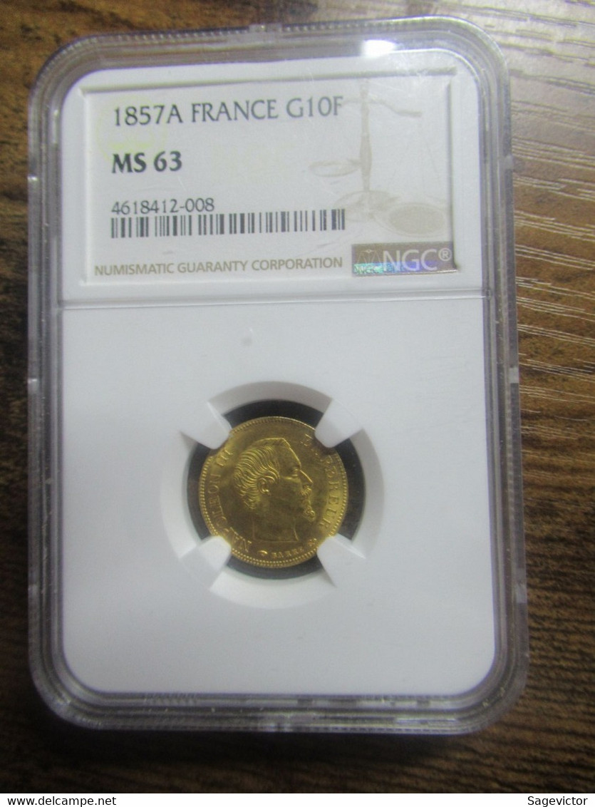 20 Francs Or Gradée NGC Ms63 1857A - 20 Francs (oro)