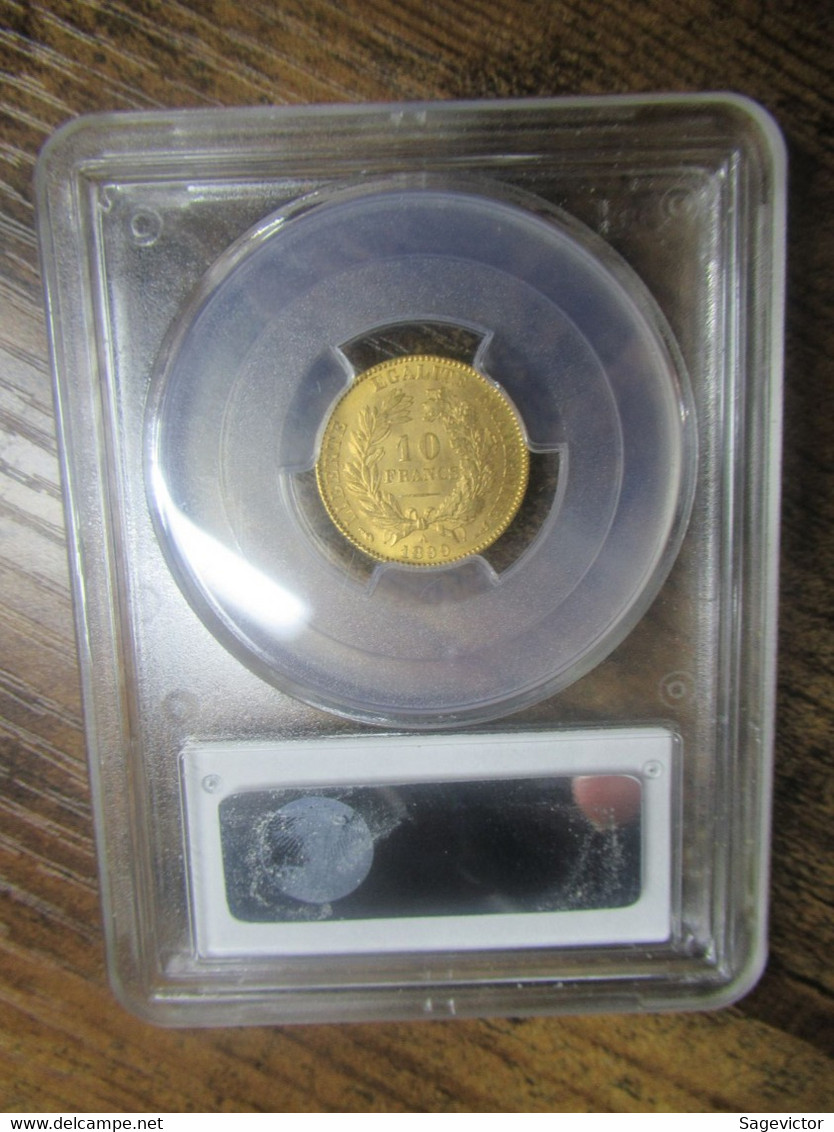 10 Francs Or Gradée PCGS Ms64 1899 A - 20 Francs (goud)