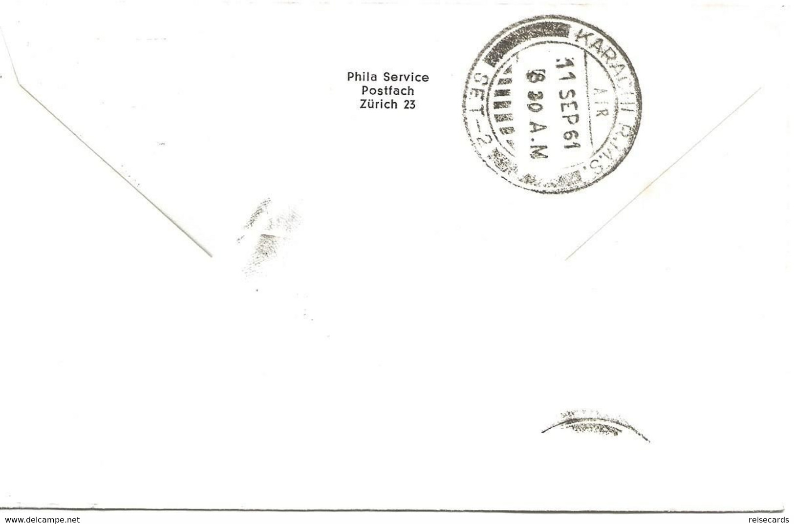 Liechtenstein: 1961 Swissair Air Mail Brief Zürich - Karachi - Briefe U. Dokumente