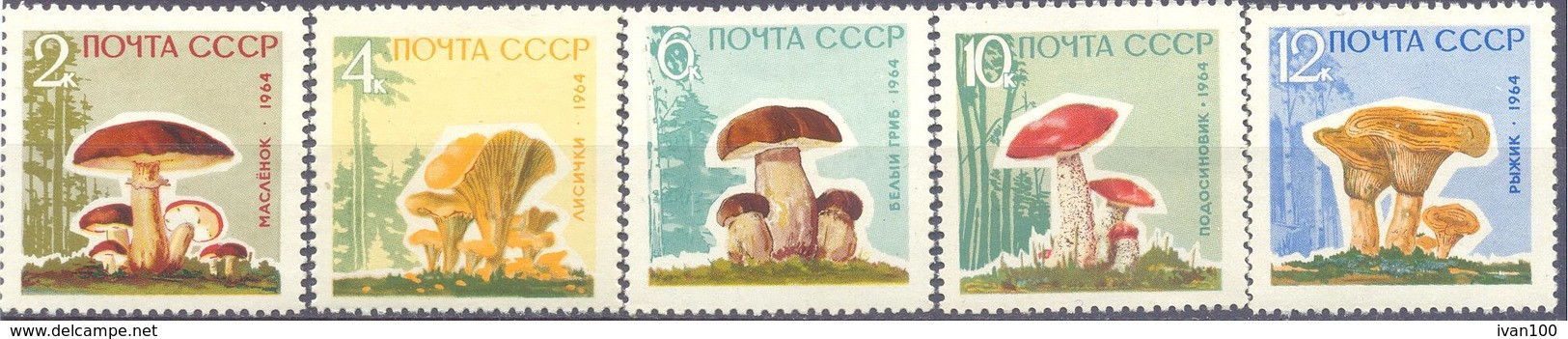 1964. USSR/Russia, Mushrooms, 5v, Varnished Paper, Mint/** - Neufs