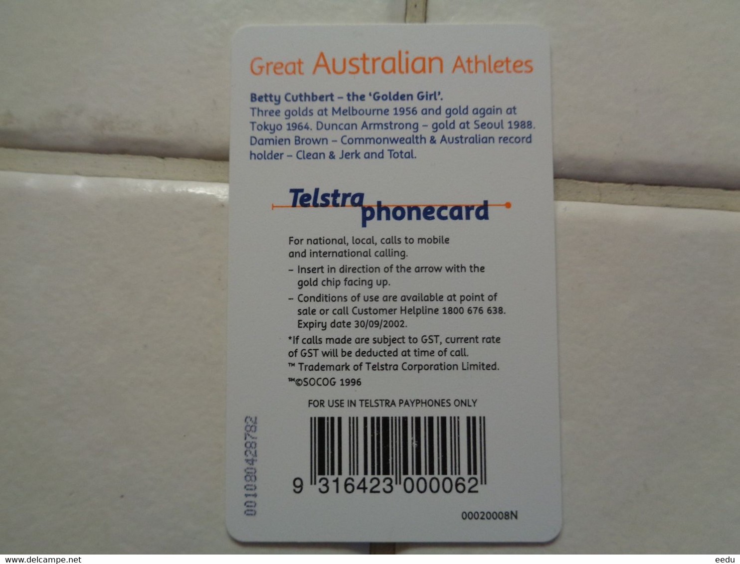 Australia Phonecard - Olympische Spiele