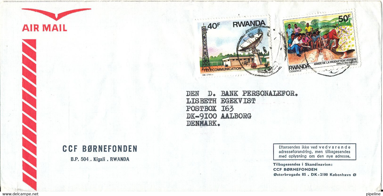 Rwanda Air Mail Cover BÖRNEFONDEN Sent To Denmark Topic Stamps - Autres & Non Classés