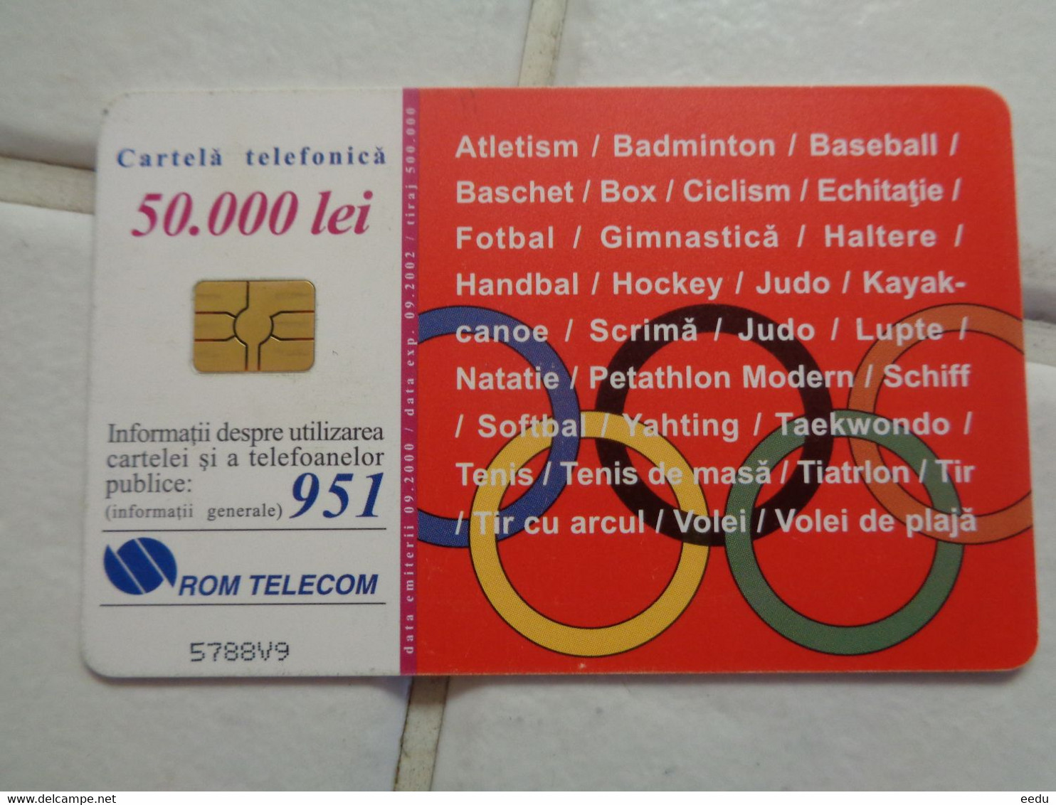 Romania Phonecard - Olympische Spelen