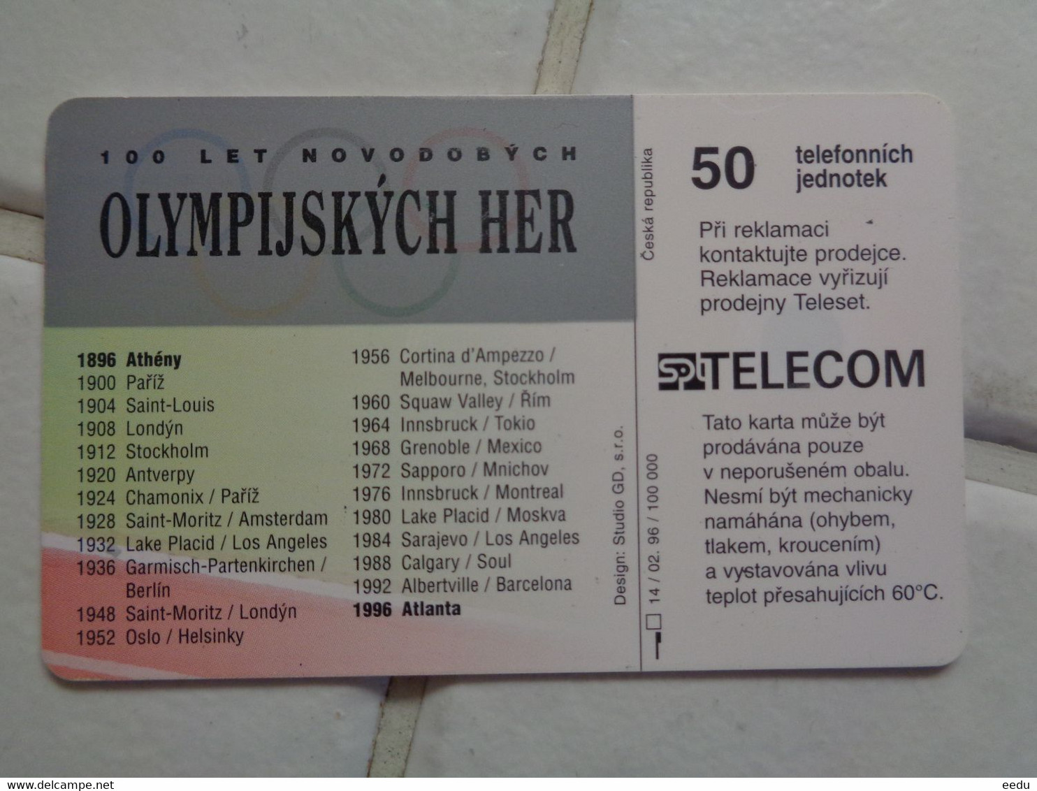 Czech Republic Phonecard - Olympic Games