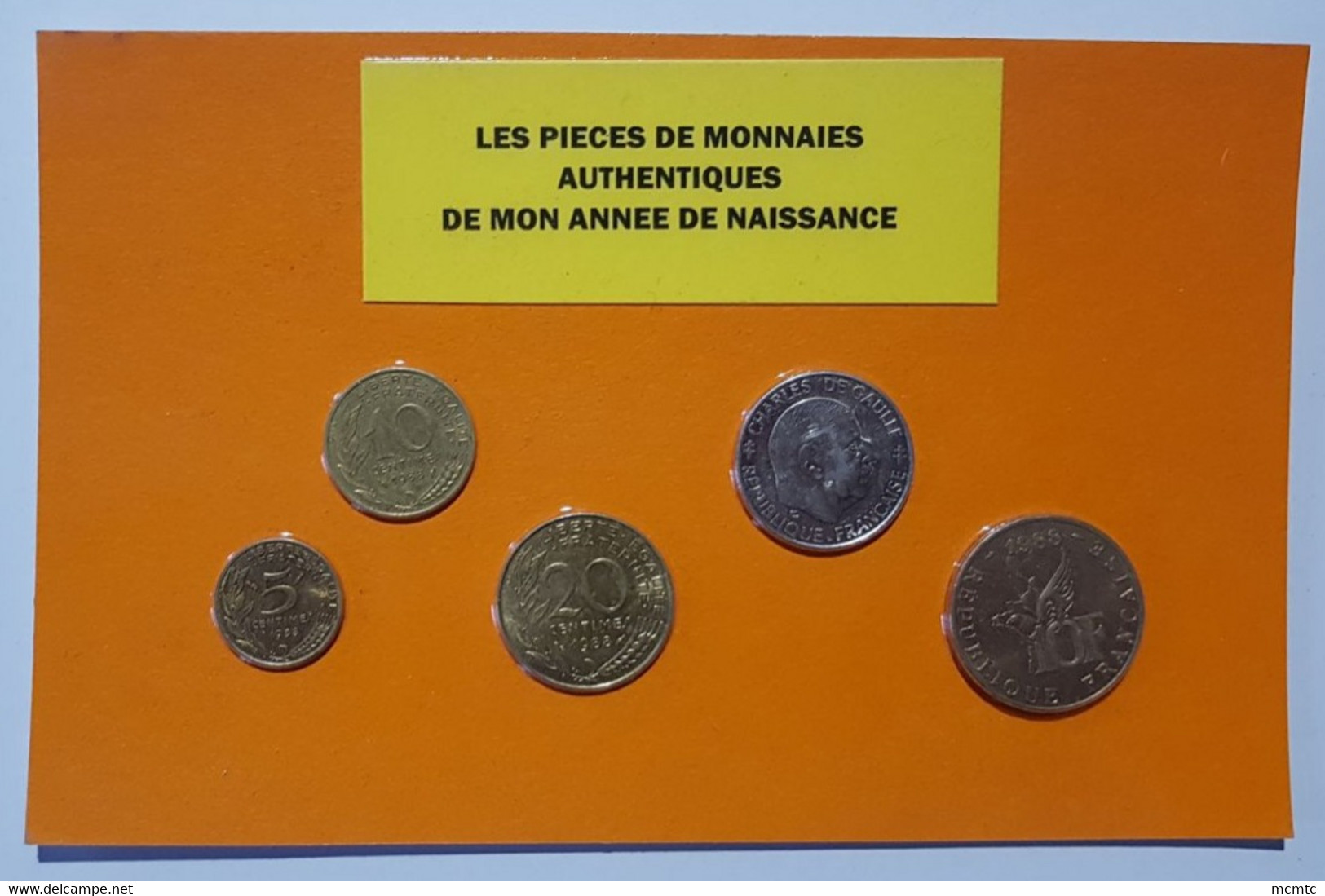 5 Pièces De Monnaies Authentiques  Sous Blister De Votre Année De Naissance 1988 ( Idée Cadeau ) - Otros & Sin Clasificación
