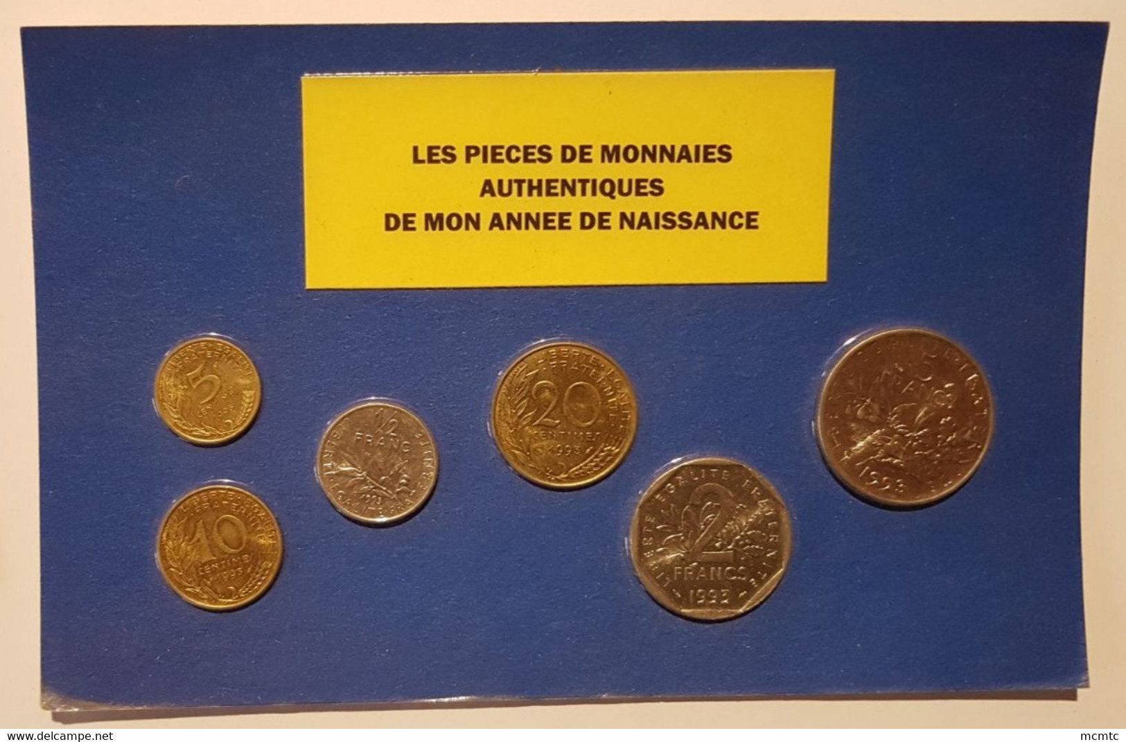 6 Pièces De Monnaies Authentiques  Sous Blister De Votre Année De Naissance 1993 ( Idée Cadeau ) - Sonstige & Ohne Zuordnung