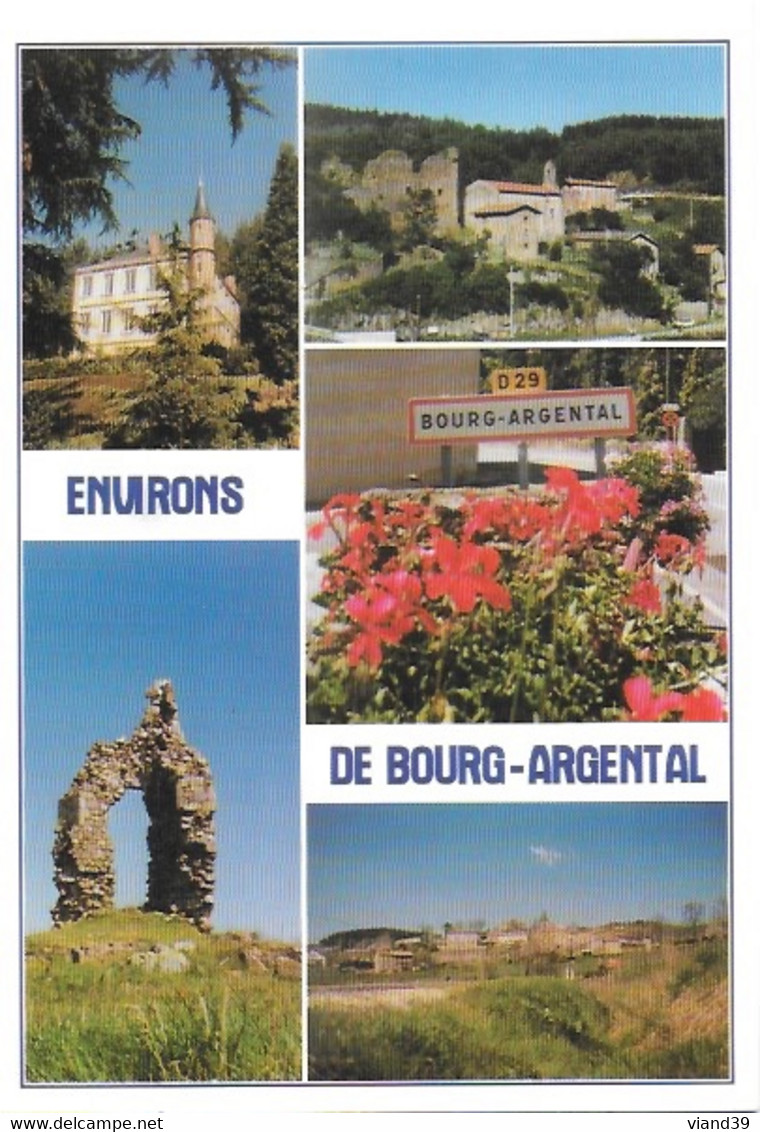 Bourg Argental (environs)  -  Multi Vues : Argental; Montchal: La Versanne  -  Non écrite - Bourg Argental