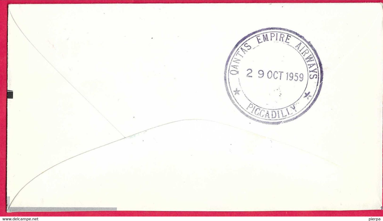 AUSTRALIA - FIRST JET FLIGHT QANTAS ON B.707 FROM BANGKOK TO SIDNEY *27.10.1959 *ON OFFICIAL ENVELOPE - Premiers Vols